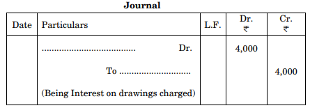 Fill in the blanks for the transaction ‘Interest on drawings